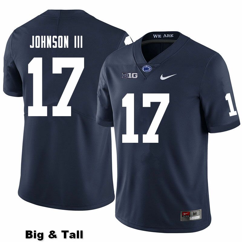 NCAA Nike Men's Penn State Nittany Lions Joseph Johnson III #17 College Football Authentic Big & Tall Navy Stitched Jersey SDZ3398YG